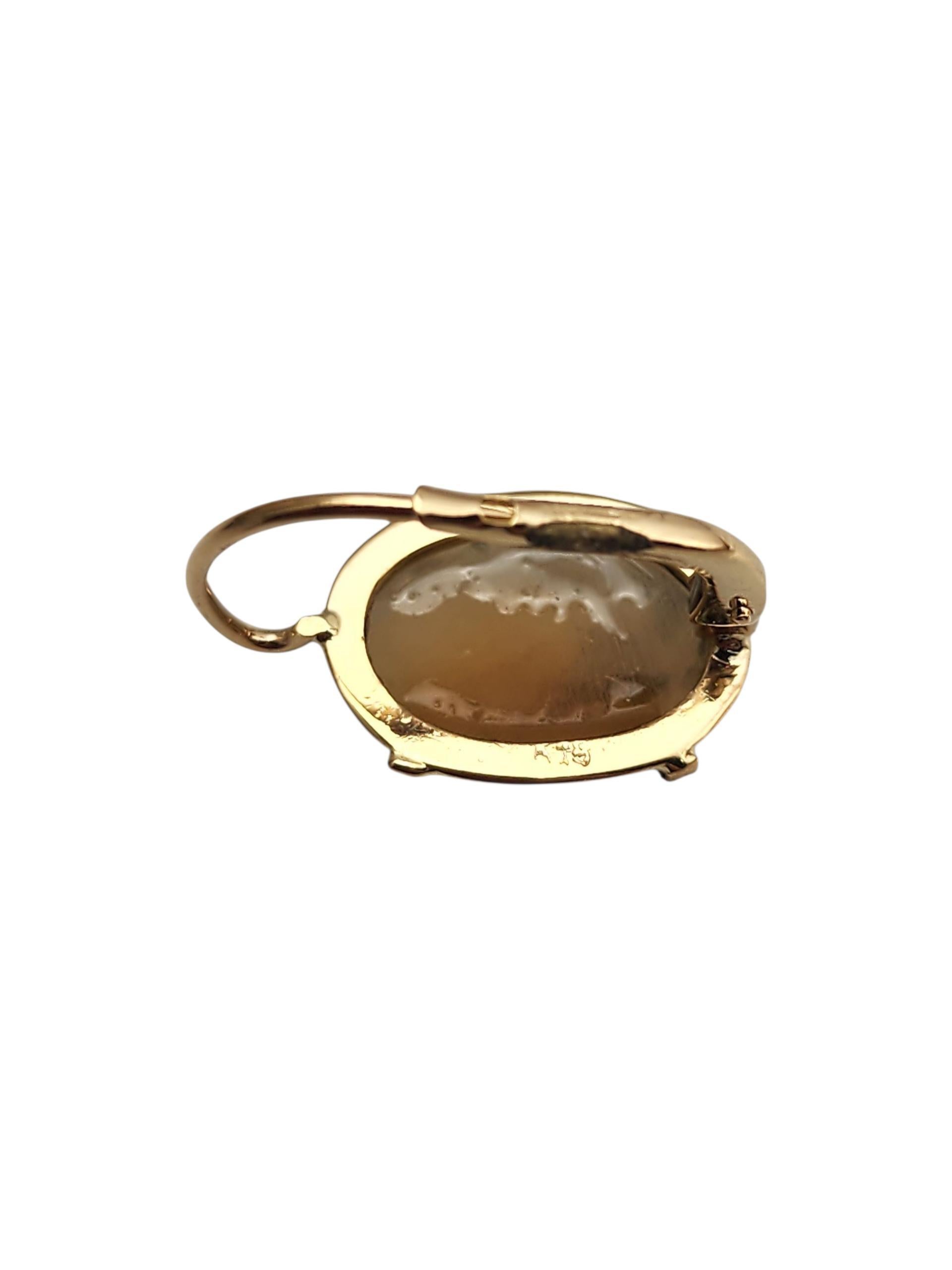 Orecchini con cammeo in oro giallo 18 carati #21937 in vendita 3