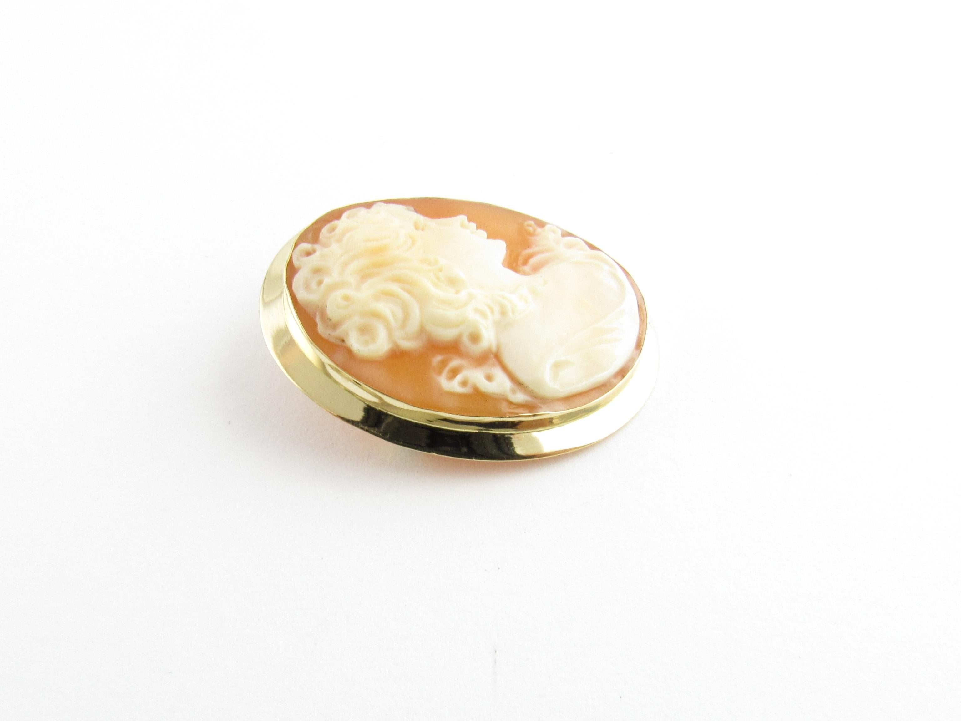 18 Karat Yellow Gold Cameo Pendant or Brooch In Good Condition In Washington Depot, CT