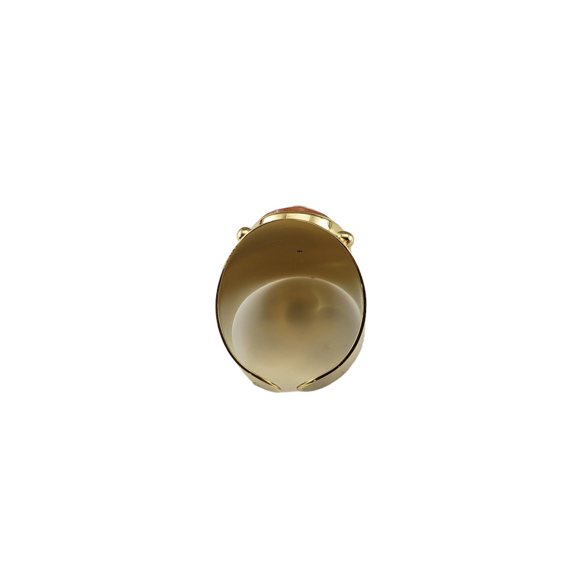 18 Karat Yellow Gold Cameo Ring Flexible Size 8.25 #18353 For Sale 1