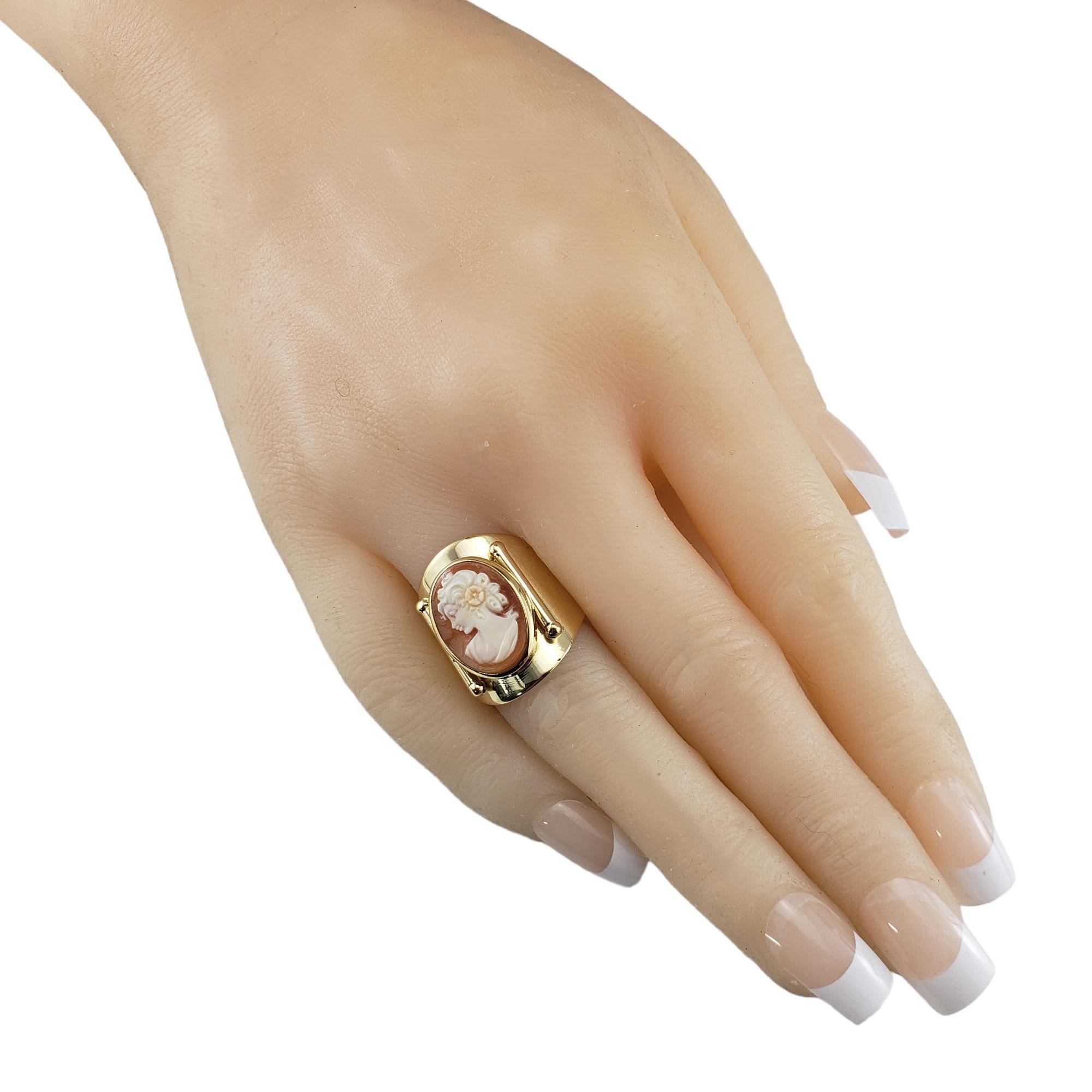 18 Karat Yellow Gold Cameo Ring Flexible Size 8.25 #18353 For Sale 3