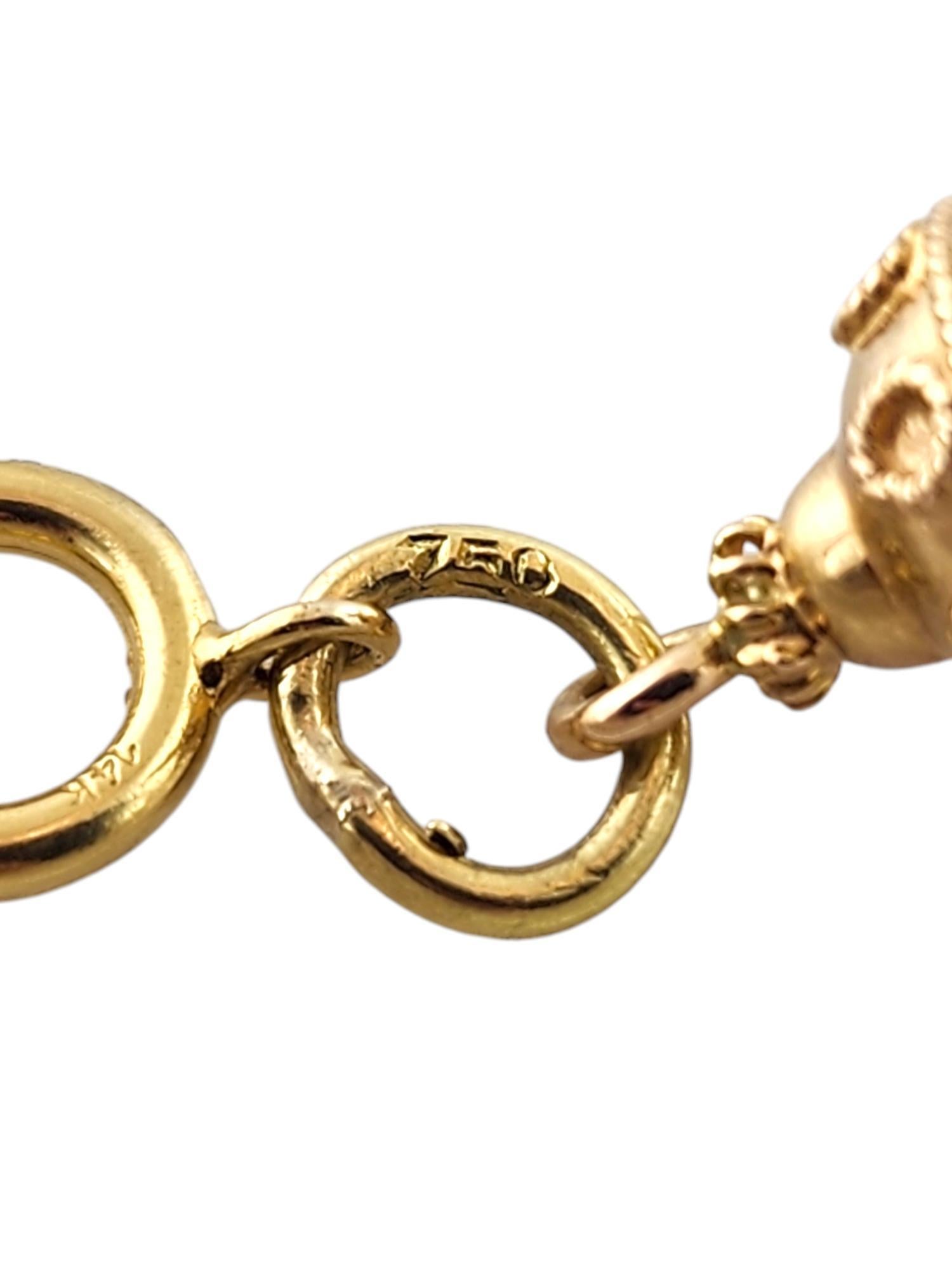 Orologio con corona ornata in oro giallo 18 carati con corniola e perle #18743 In condizioni buone in vendita a Washington Depot, CT