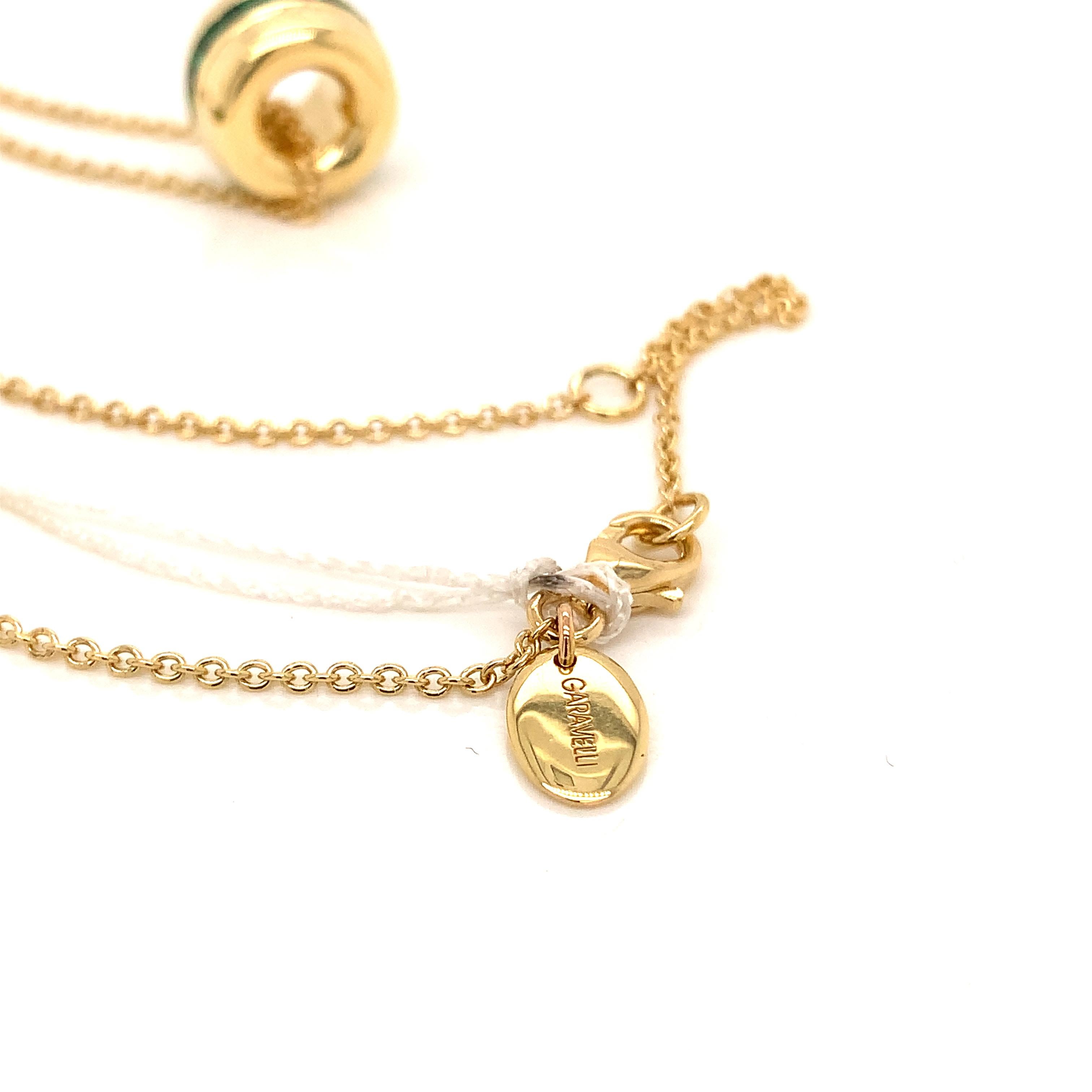 18 Karat Yellow Gold Carre Emeralds Garavelli Pendant with Chain 8