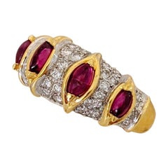 18 Karat Yellow Gold Carrera y Carrera 1.10 Carat Ruby and Diamond Ring
