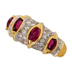 18 Karat Yellow Gold Carrera y Carrera 1.10 Carat Ruby and Diamond Ring