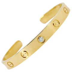 18 Karat Yellow Gold Cartier Love Cuff Open Bracelet