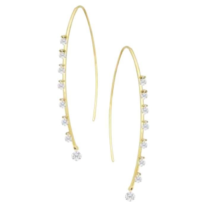 18 Karat Yellow Gold 'Cascade' Drop Diamond Earrings
