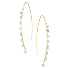 18 Karat Yellow Gold 'Cascade' Drop Diamond Earrings