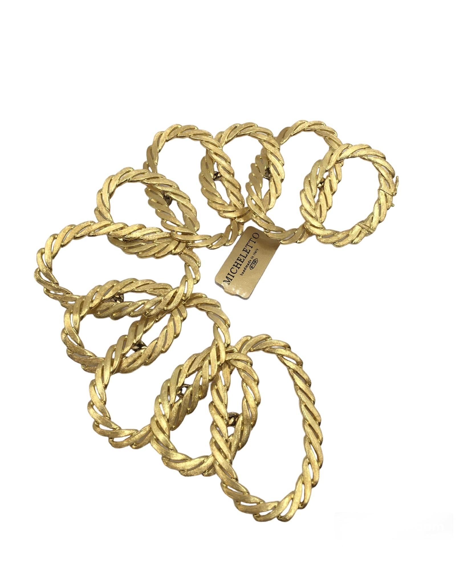 18 Karat Yellow Gold Chain  Bracelet Optical collection In New Condition For Sale In Milano, Lombardia