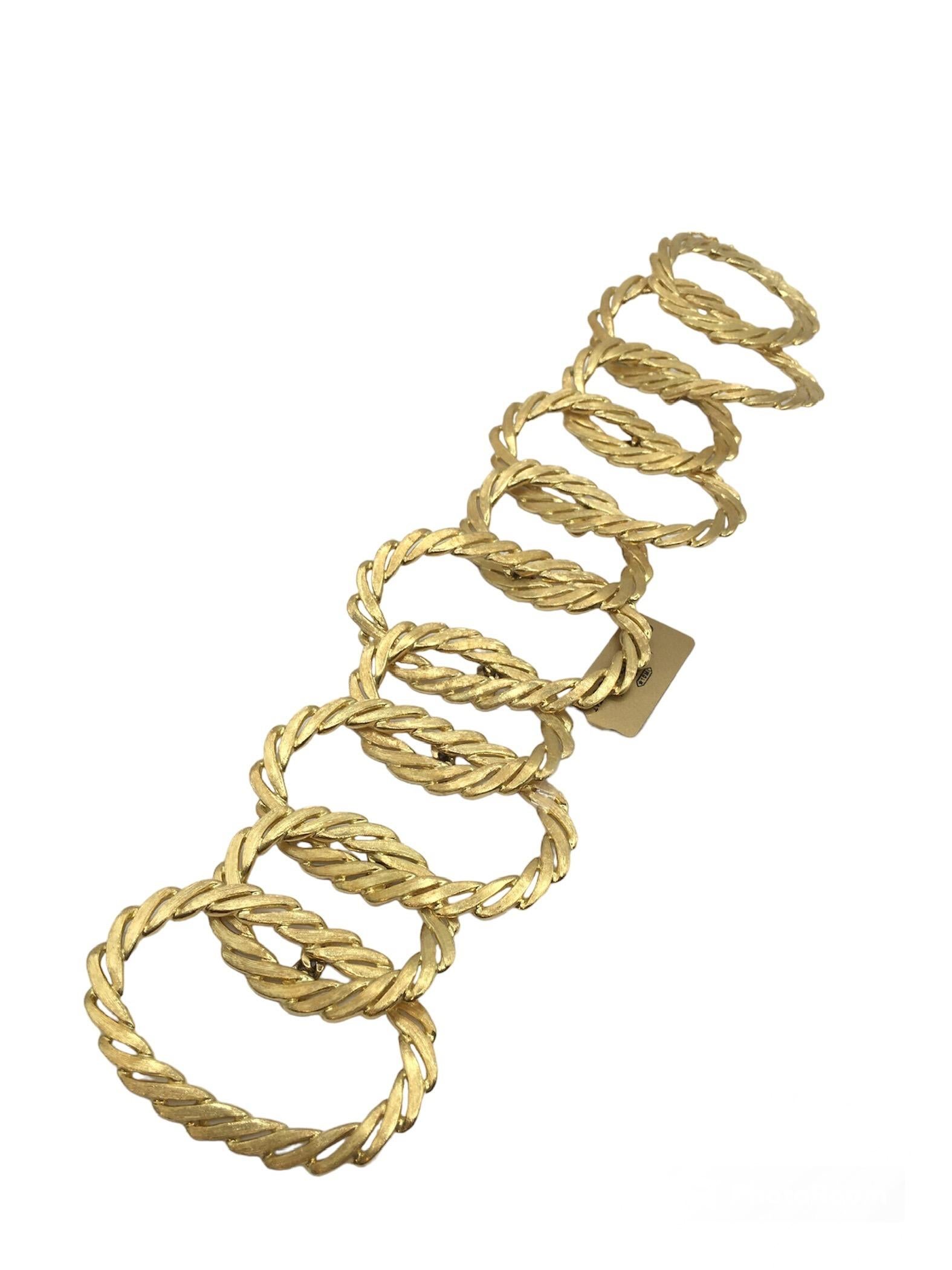 Women's or Men's 18 Karat Yellow Gold Chain  Bracelet Optical collection For Sale
