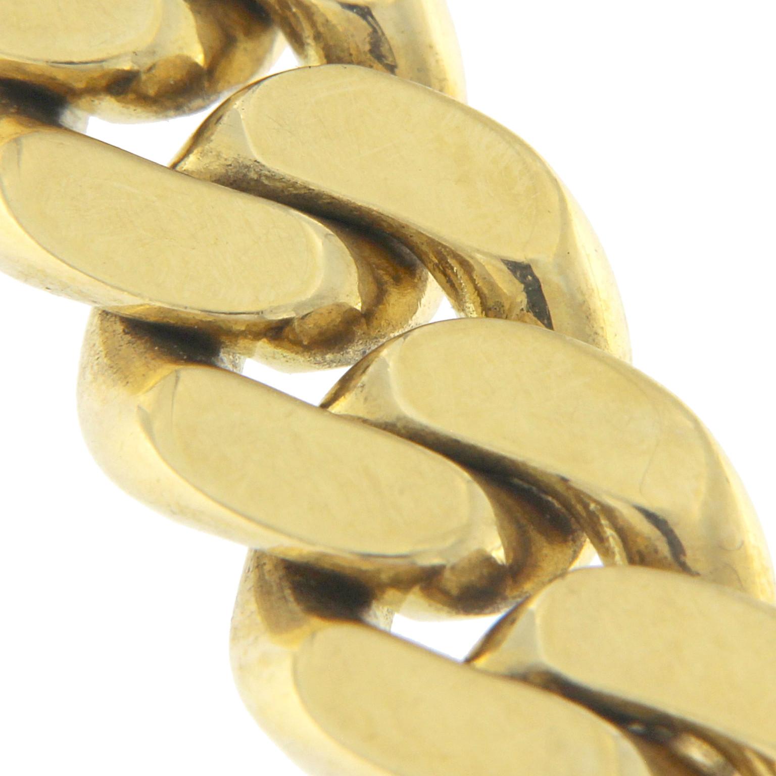 Women's or Men's 18 Karat Yellow Gold Chain Massif Bracelet