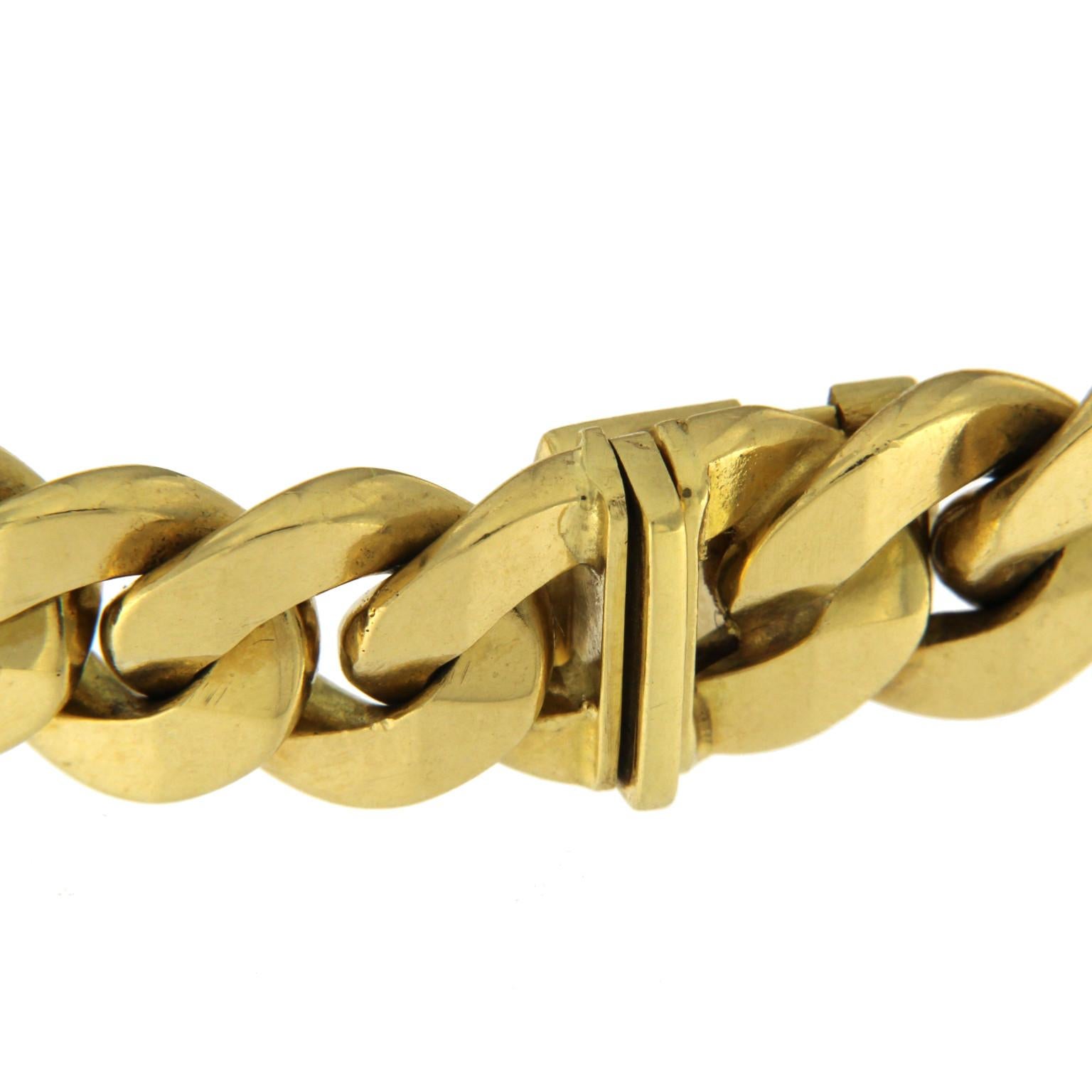 18 Karat Yellow Gold Chain Massif Bracelet 1