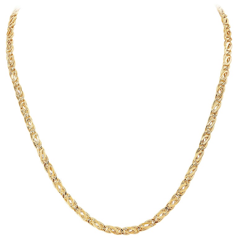 18 Karat Yellow Gold Chain Necklace For Sale at 1stDibs
