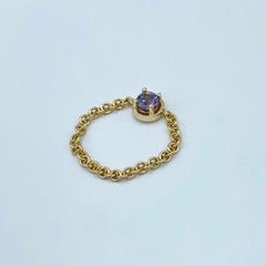 Anillo Cadena Oro Amarillo 18 Quilates Iolita Italiana