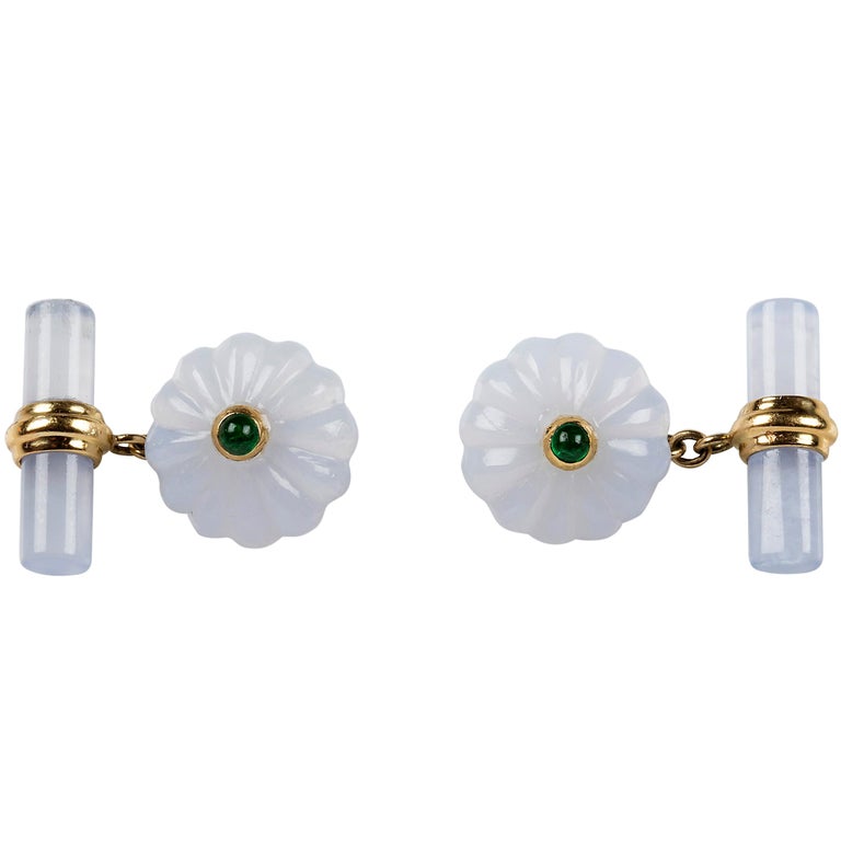 Emerald Gold Cufflinks 96 For Sale On 1stdibs