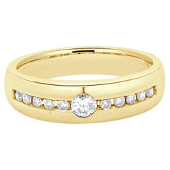 18 Karat Yellow Gold Channel Set Diamond Band
