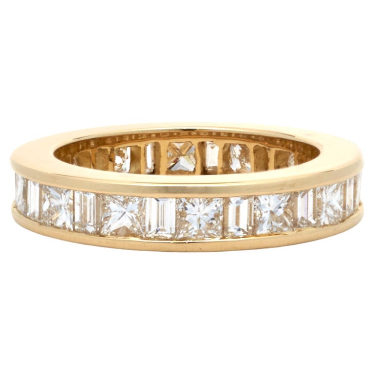 18 Karat Yellow Gold Channel Set Diamond Eternity Band For Sale at 1stDibs