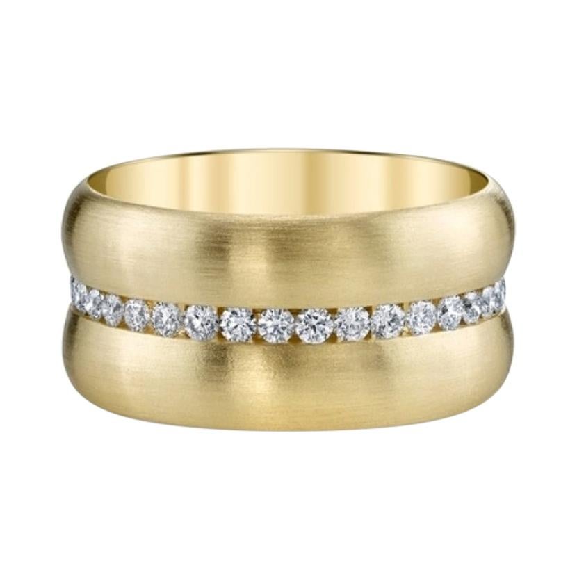 18 Karat Yellow Gold Channel Set Eternity Wide Band For Sale