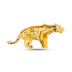 18 Karat Yellow Gold Cheetah Enamel and Diamond Pin