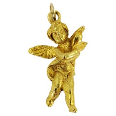 Yellow Gold Cherub Charm Pendant