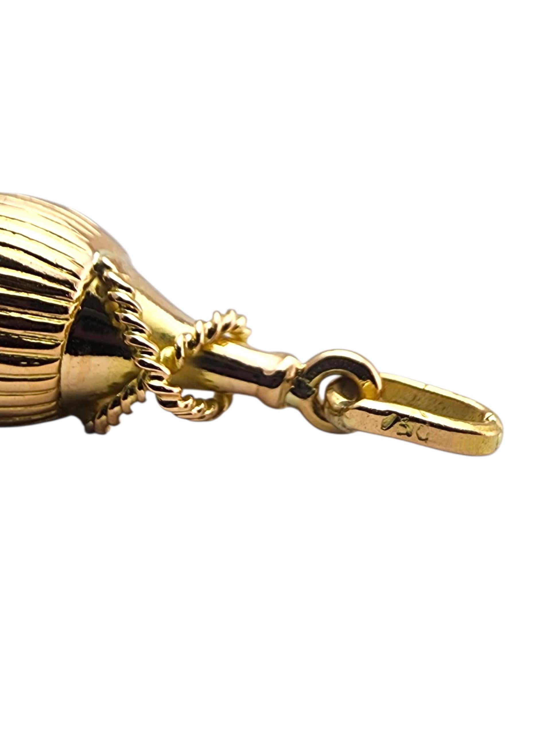 Charm per bottiglia di Chianti in oro giallo 18 carati #23589 in vendita 2