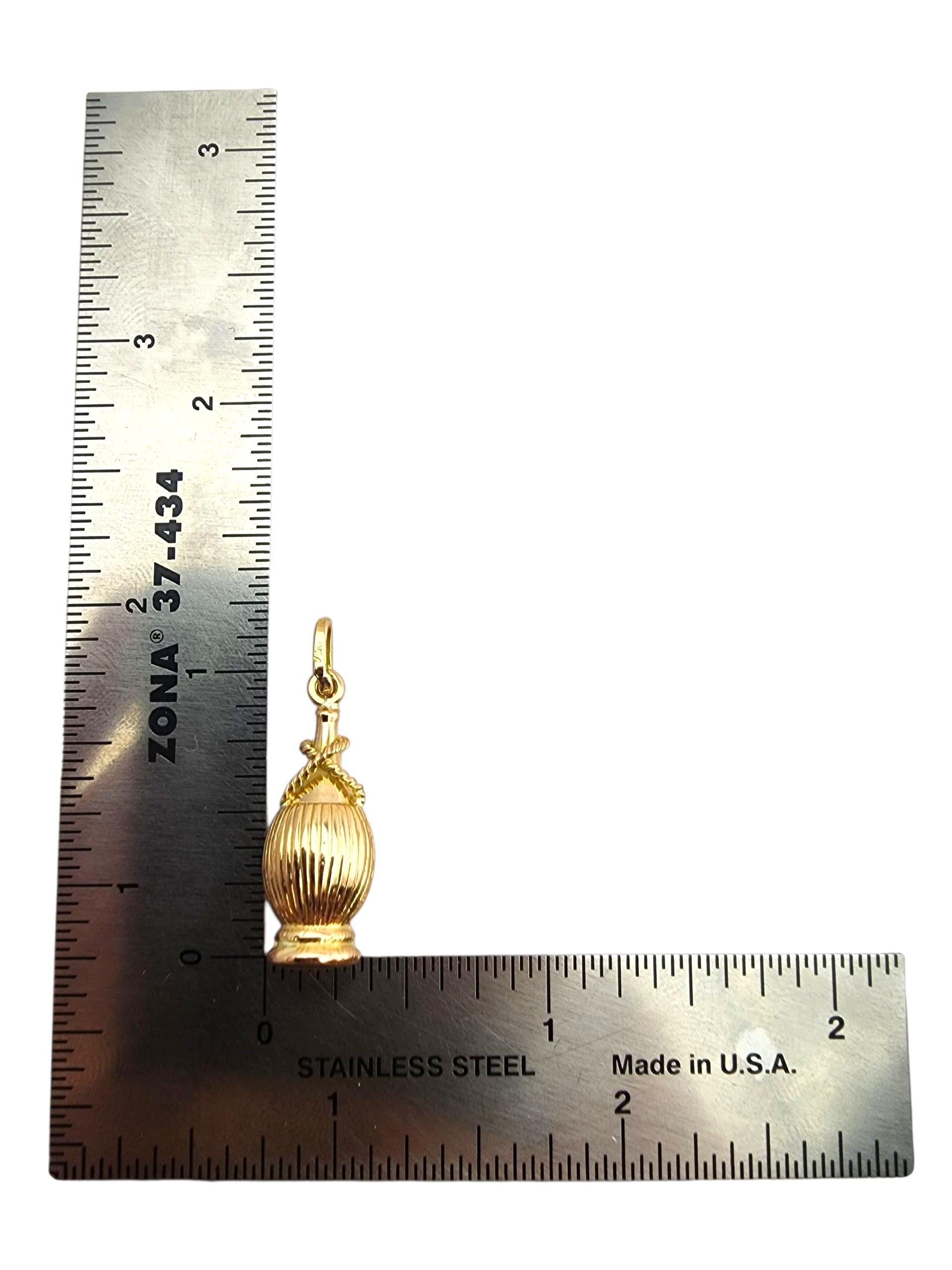 Charm per bottiglia di Chianti in oro giallo 18 carati #23589 in vendita 3