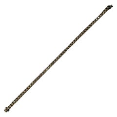 bracelet tennis en or jaune 18 carats:: diamants chocolatés