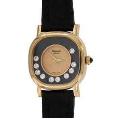 18 Karat Yellow Gold Chopard Happy Diamonds Mechanical Lady's Watch
