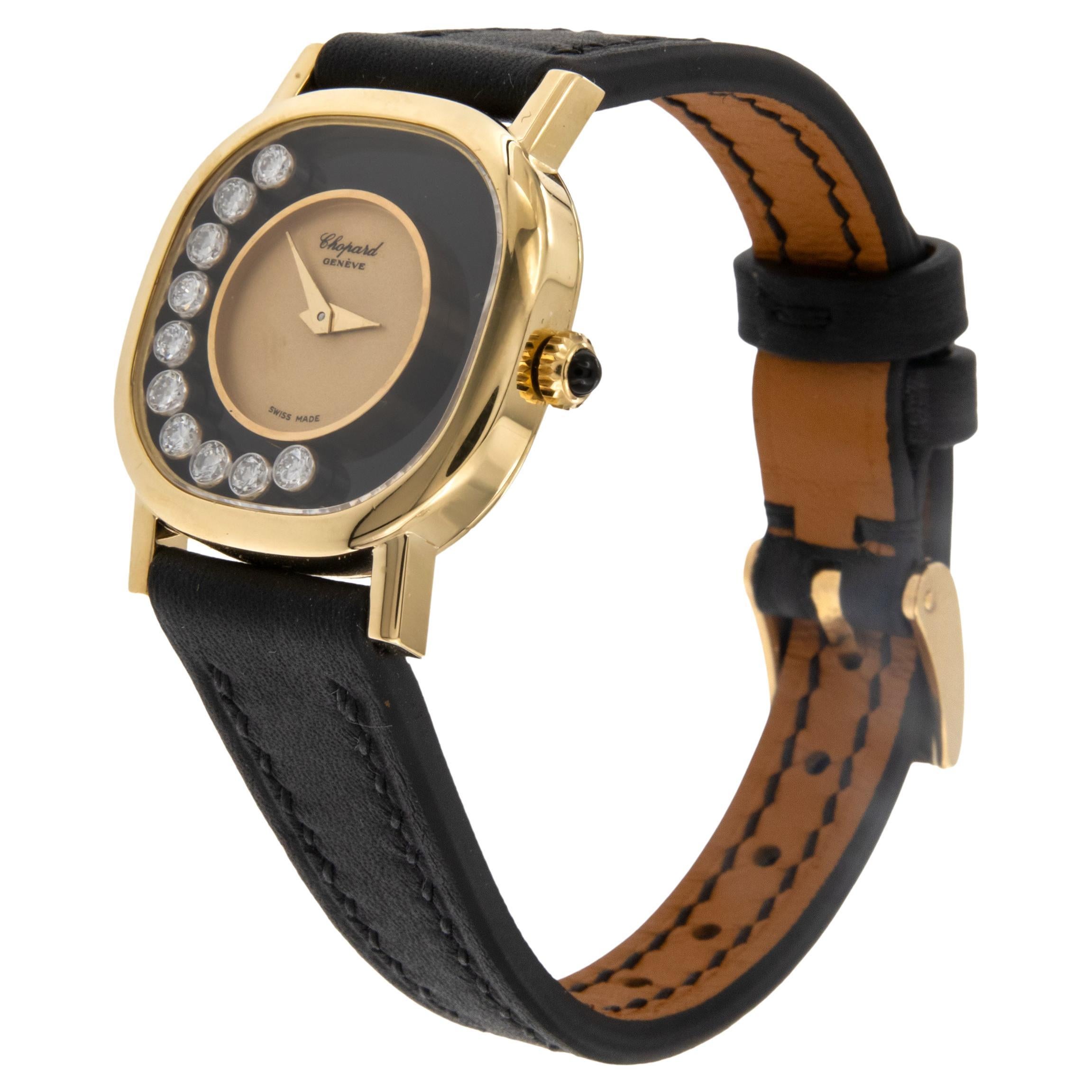 Reloj mecánico de señora Chopard Happy Diamonds de oro amarillo de 18 quilates en venta