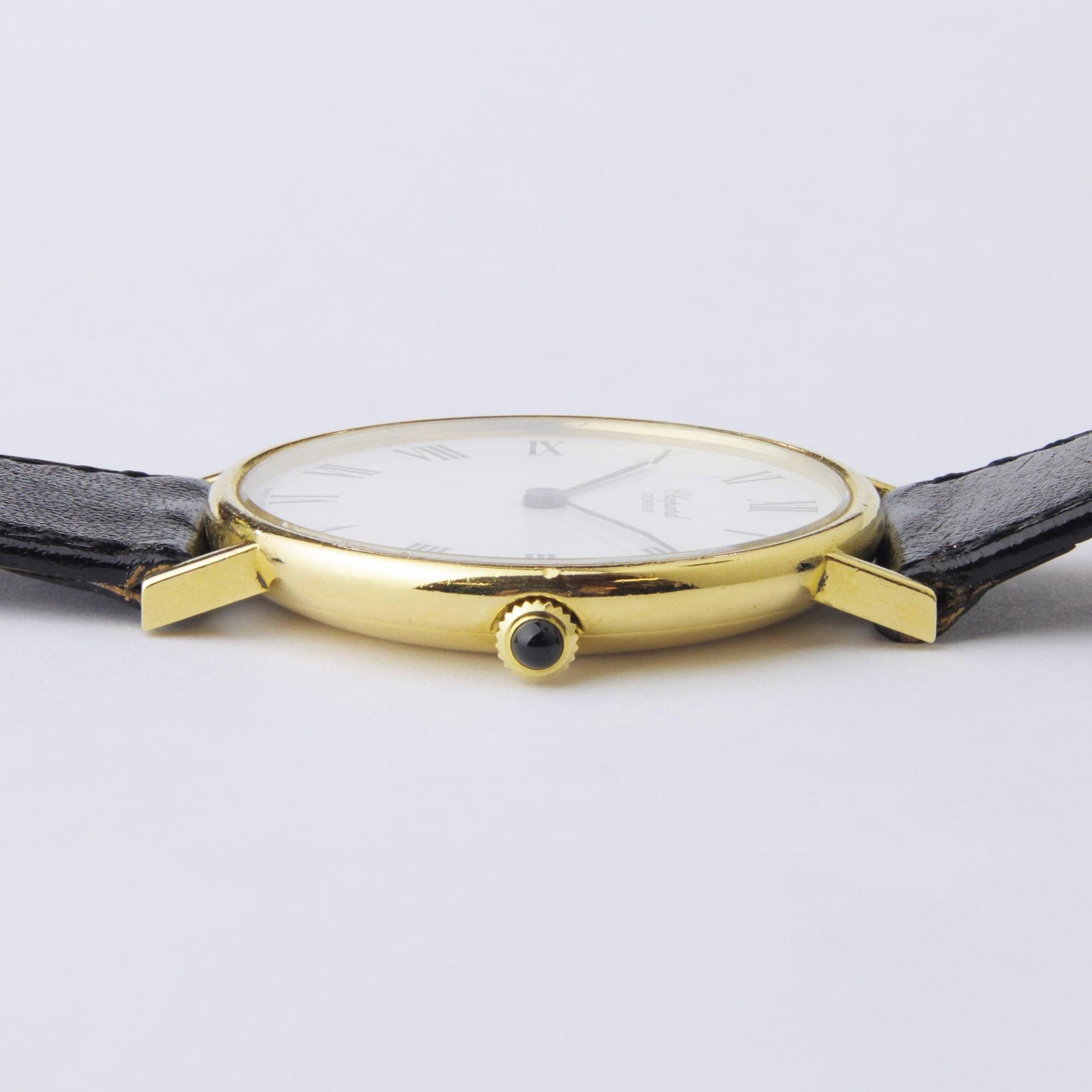 Modern 18 Karat Yellow Gold Chopard Manual Wind Dress Watch