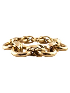 18 Karat Yellow Gold Chunky Open Link Bracelet #18897