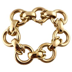 18 Karat Yellow Gold Chunky Open Link Bracelet #18897
