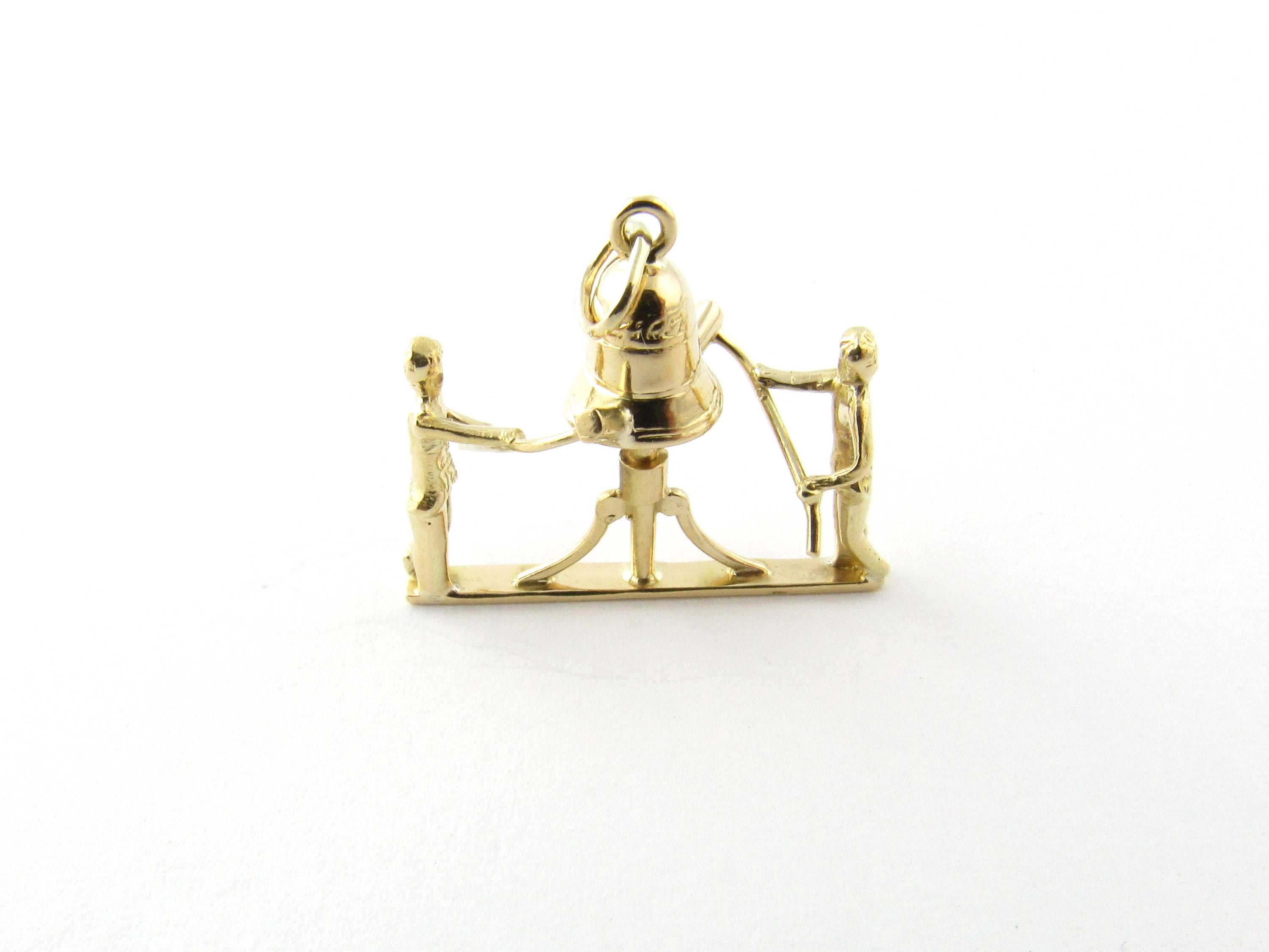18 Karat Yellow Gold Church Bell with Ringers Charm 1