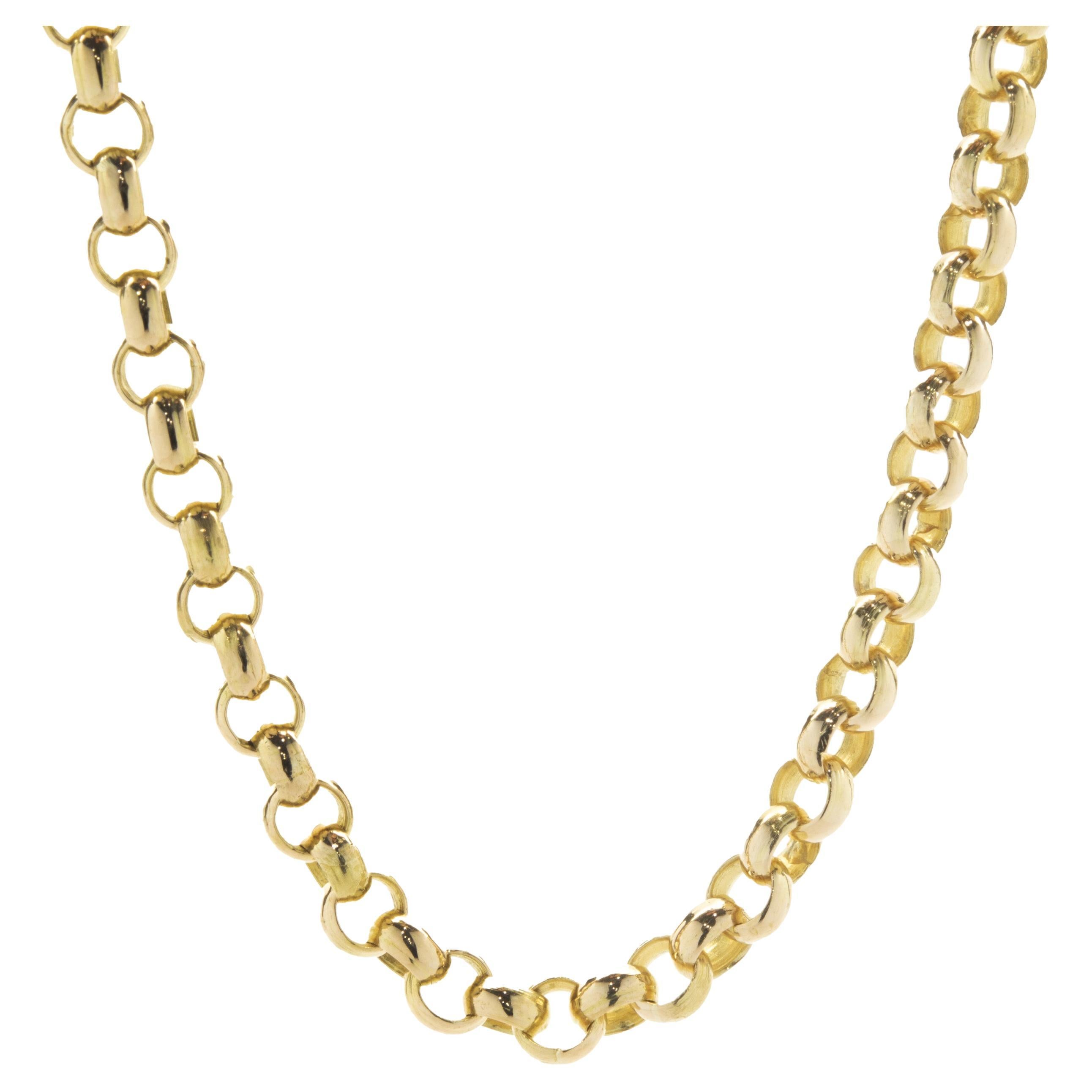 18 Karat Yellow Gold Circle Link Chain Necklace