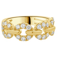 18 Karat Gelbgold Kreis-Diamantring mit Gliedern