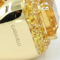 18 Karat Yellow Gold Citrine and Yellow Sapphires Garavelli Ring