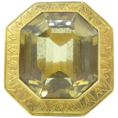 Anello con vescovi Citrino in oro giallo 18 carati