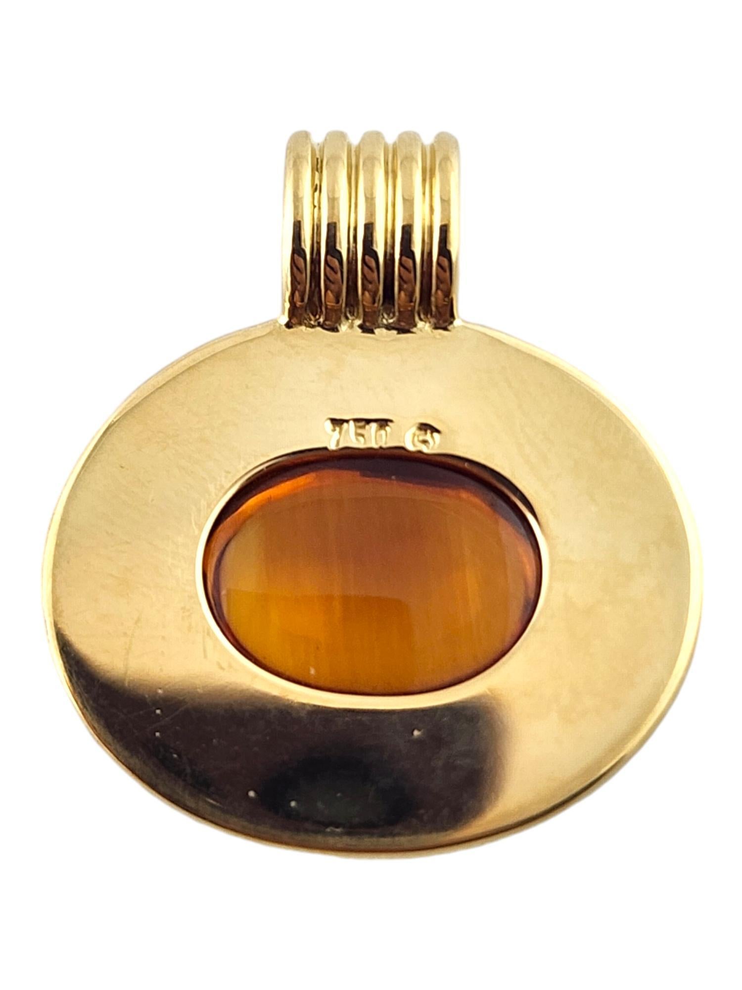 Taille cabochon Pendentif en or jaune 18 carats avec citrine cabochon en forme de câble n°19034 en vente