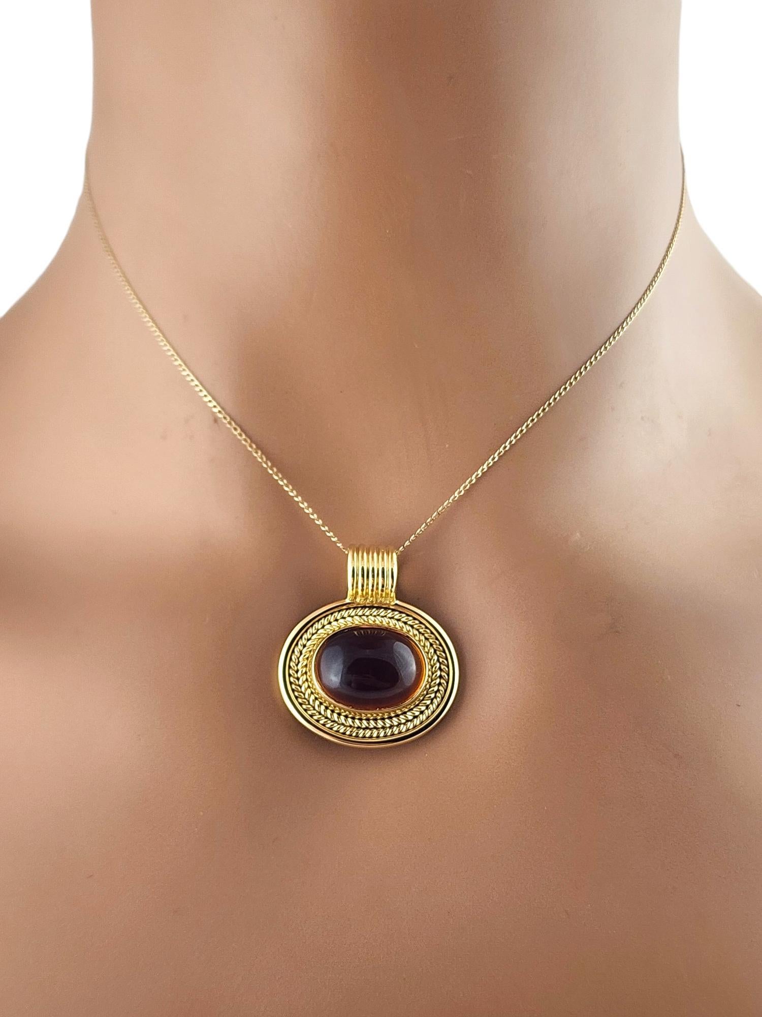 Pendentif en or jaune 18 carats avec citrine cabochon en forme de câble n°19034 en vente 1