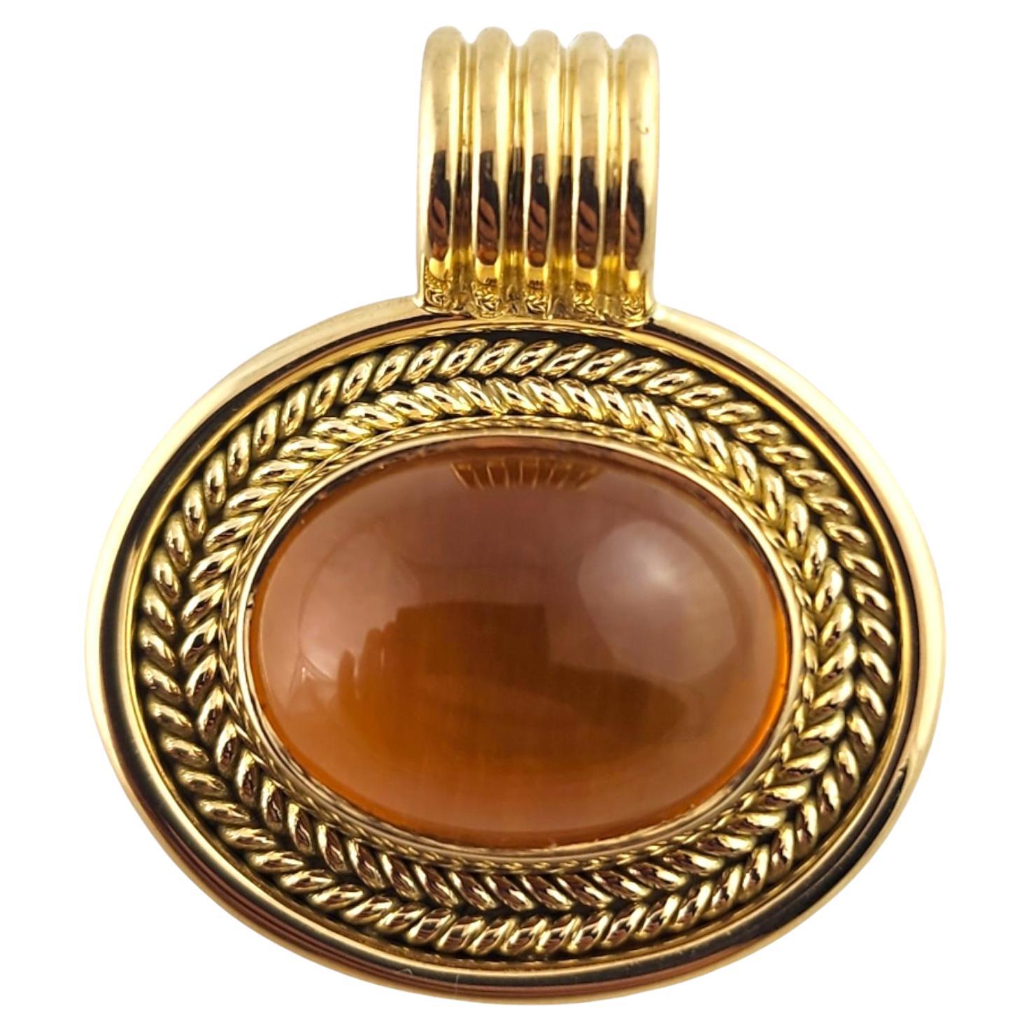 Pendentif en or jaune 18 carats avec citrine cabochon en forme de câble n°19034 en vente