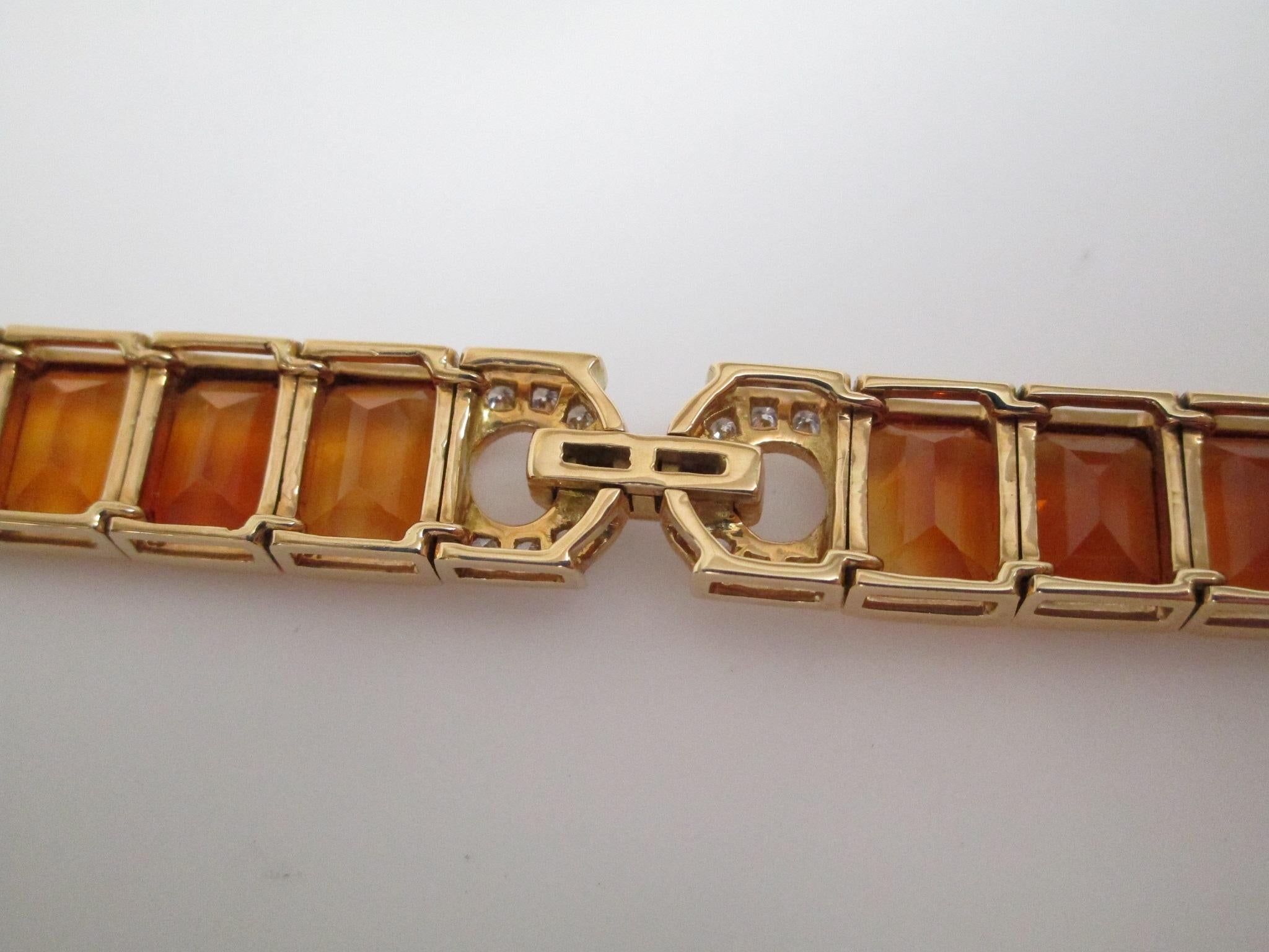 18 Karat Yellow Gold Citrine Diamond Bracelet 3