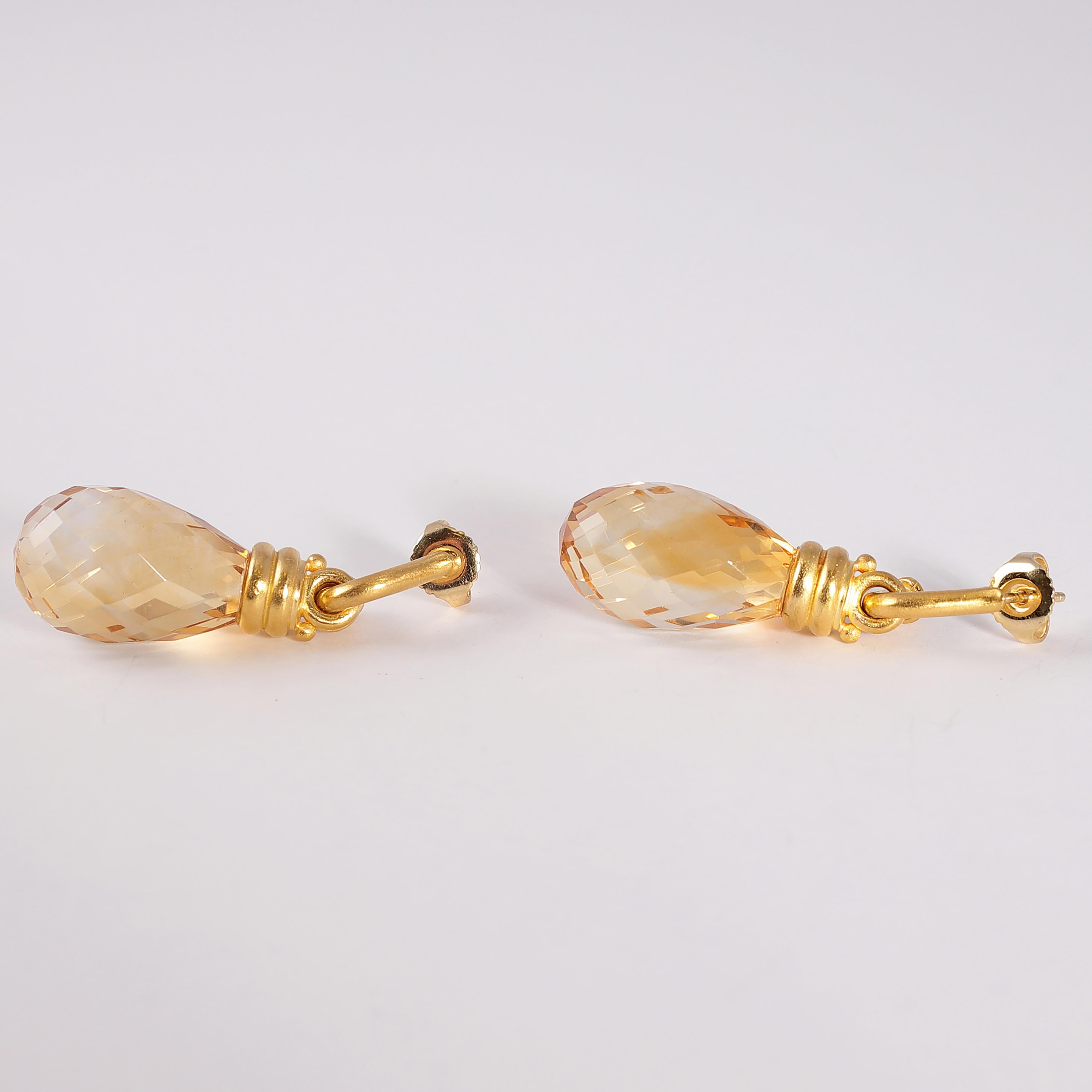 18 Karat Yellow Gold Citrine Earrings 1