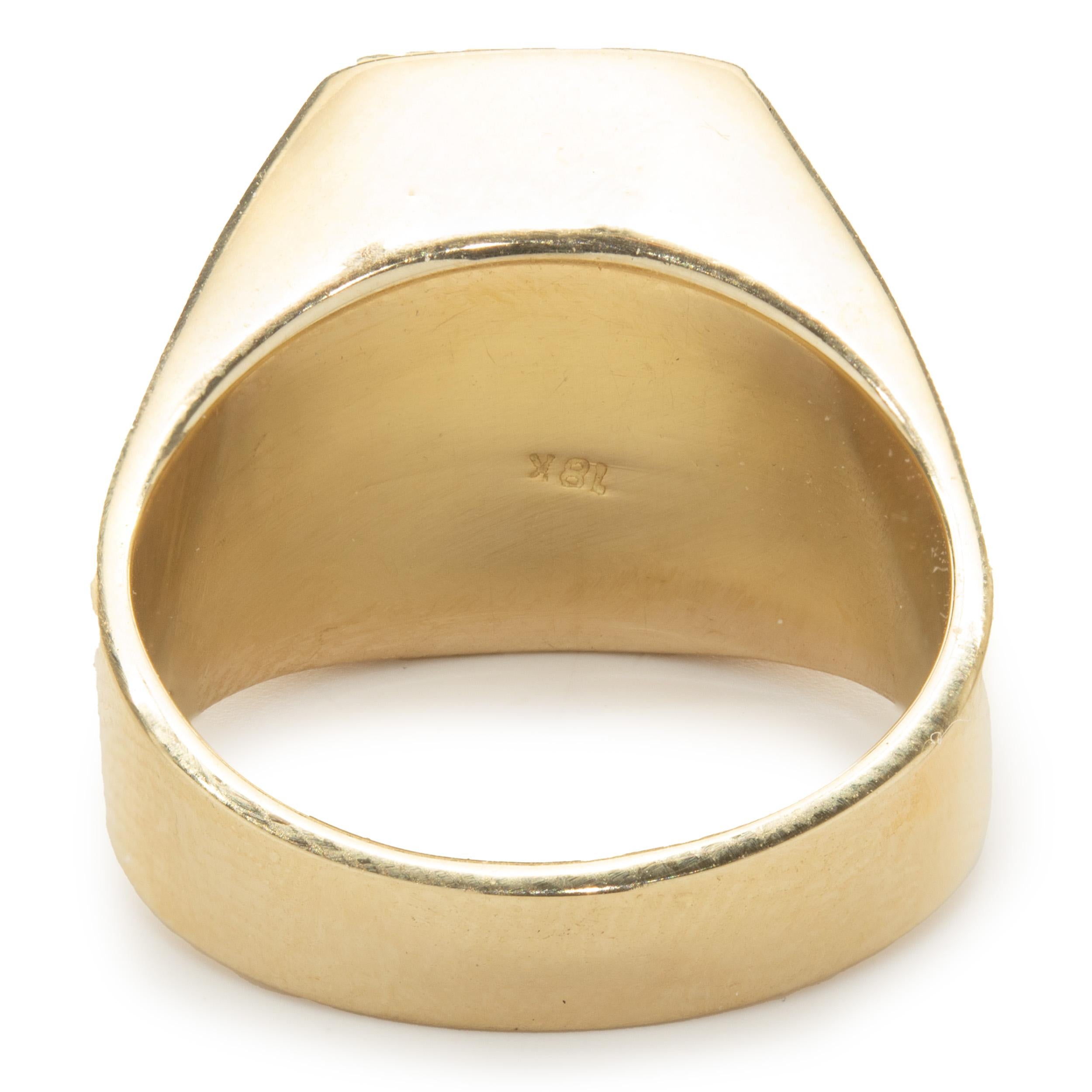 Citrin-Ring aus 18 Karat Gelbgold (Smaragdschliff)