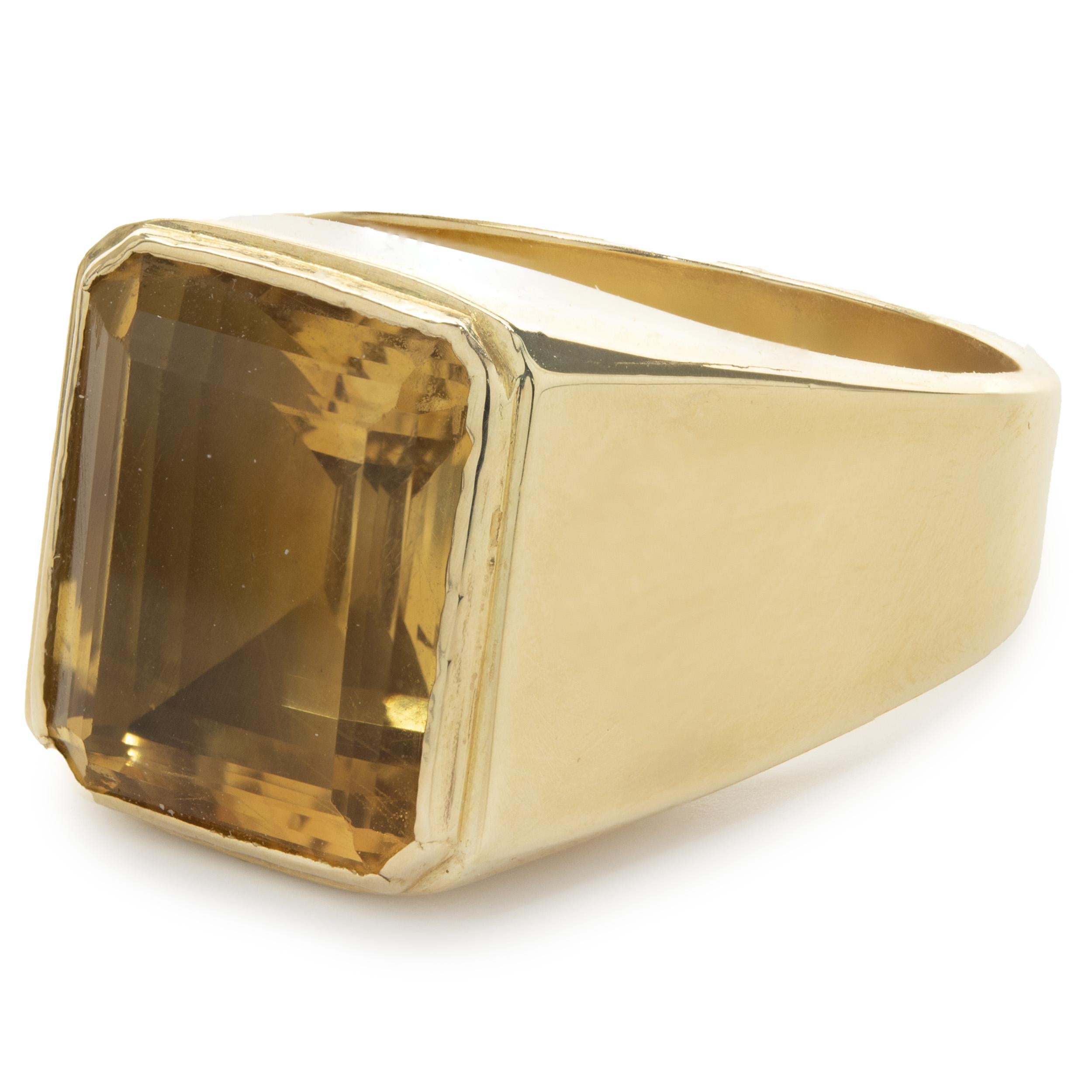 Citrin-Ring aus 18 Karat Gelbgold im Zustand „Hervorragend“ in Scottsdale, AZ