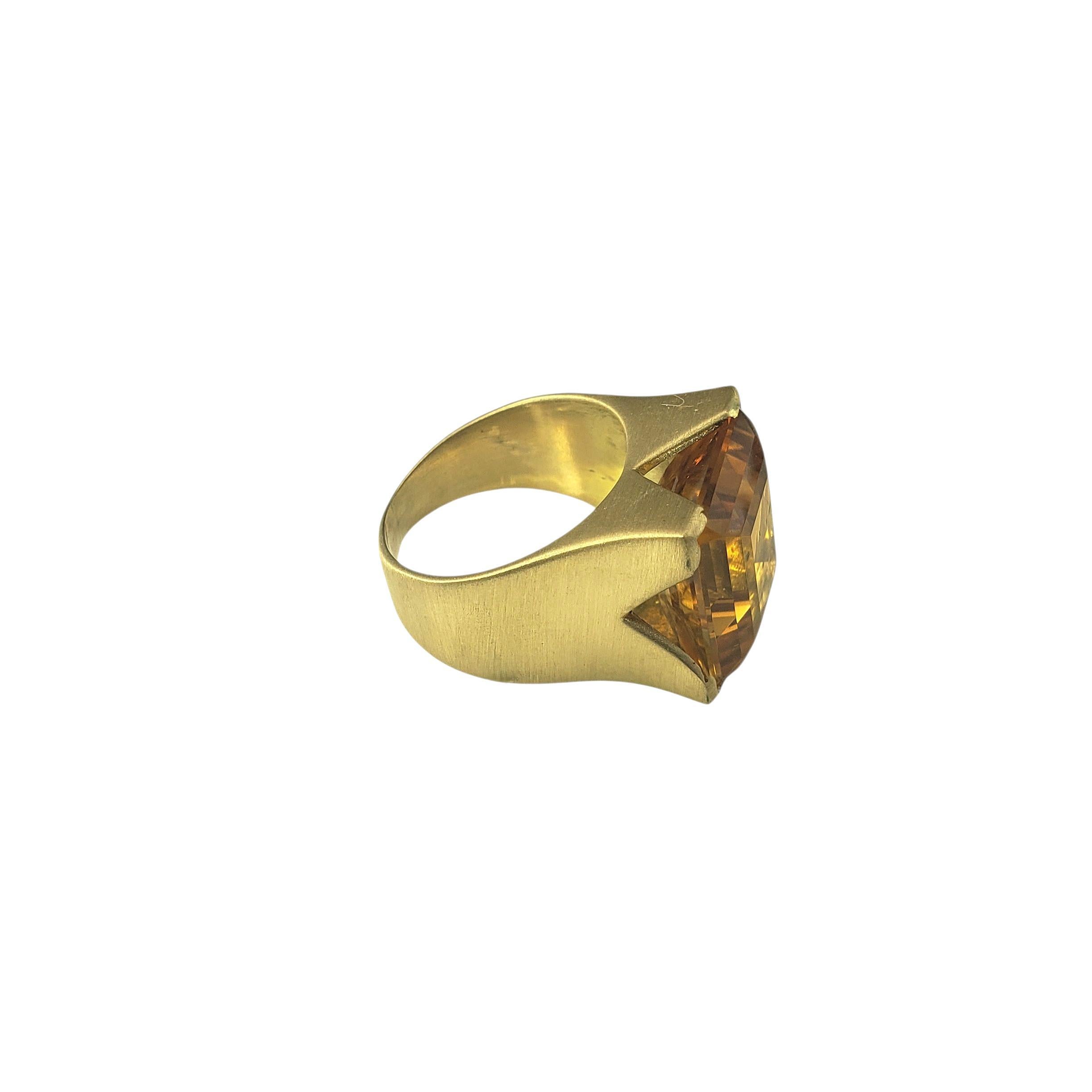 18 Karat Yellow Gold Citrine Ring Size 5 #22647 Pour femmes en vente