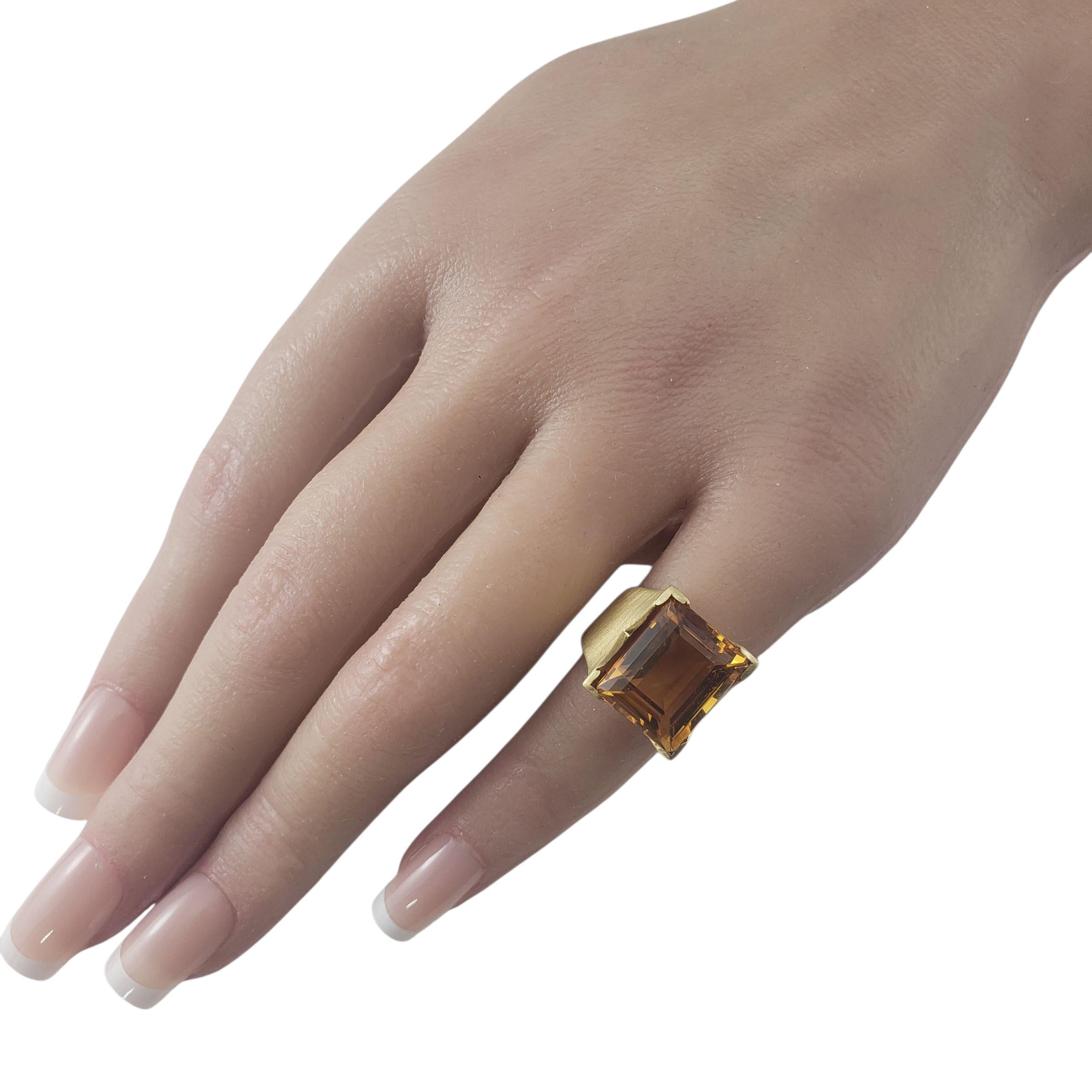 18 Karat Yellow Gold Citrine Ring Size 5 #22647 en vente 2
