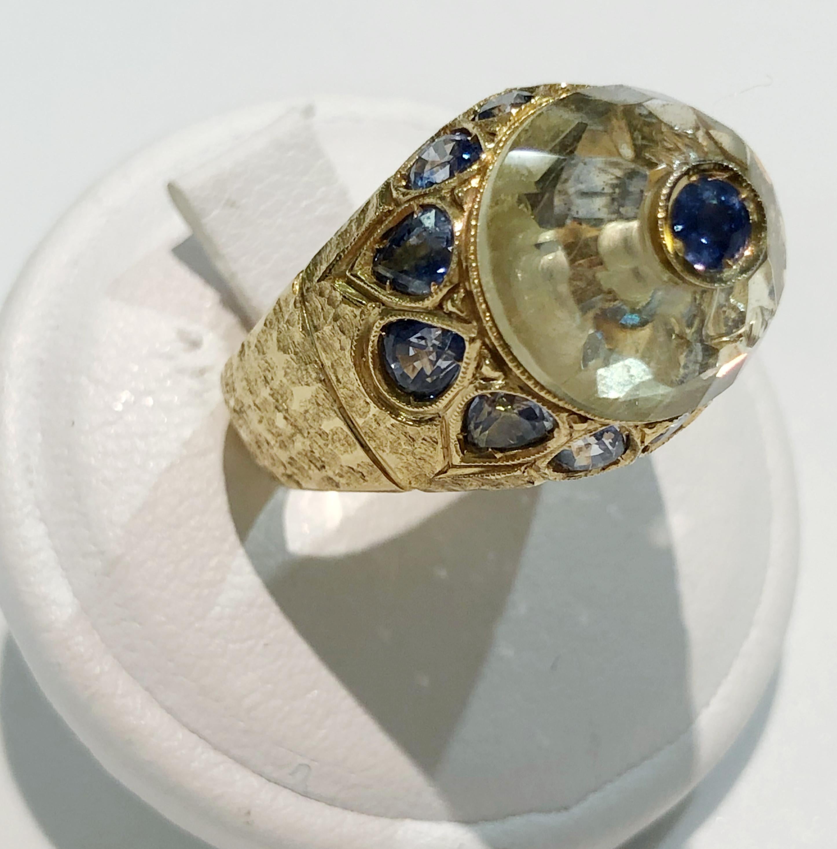 yellow topaz and sapphire ring