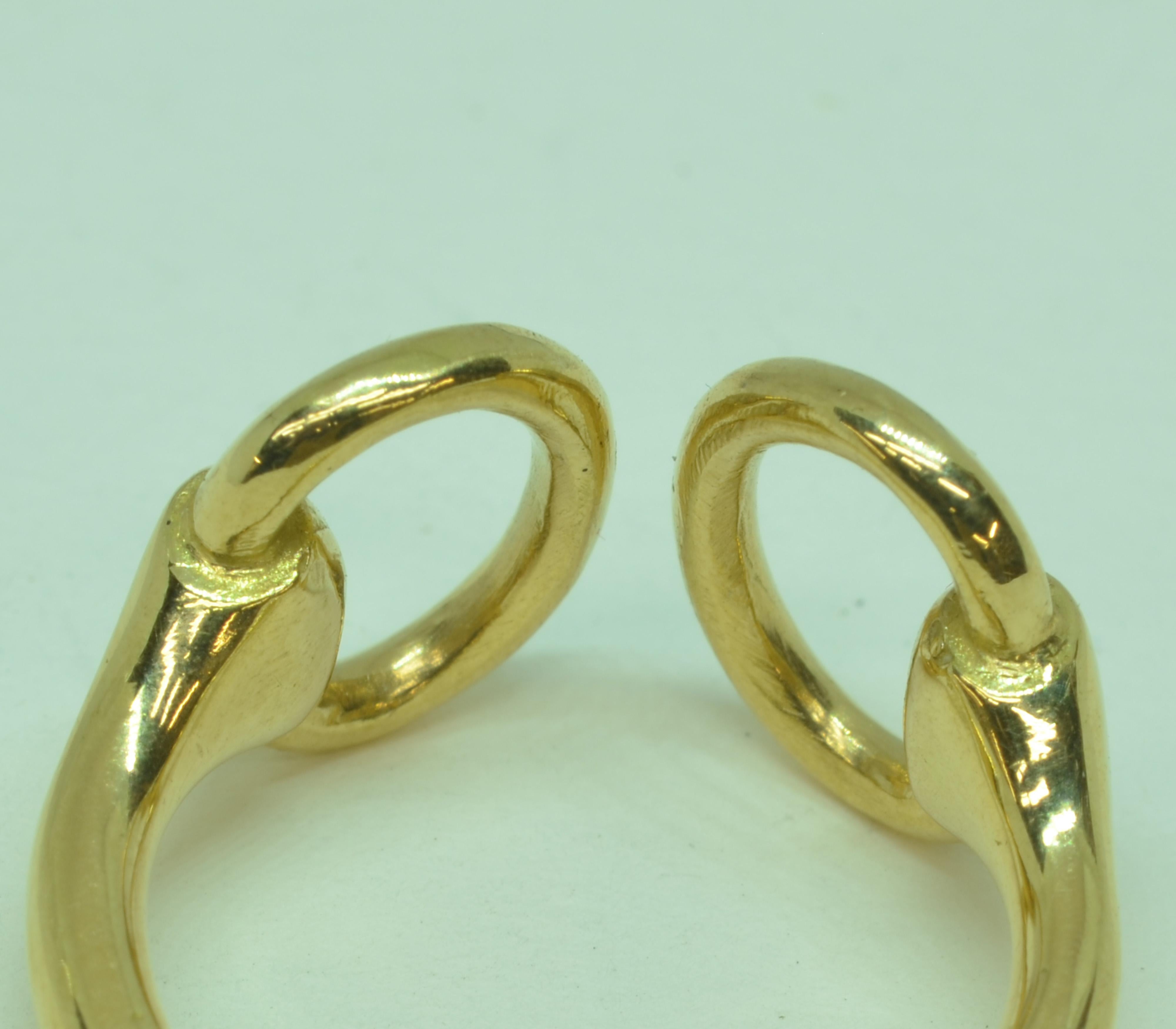 18 Karat Yellow Gold Classic Equestrian Horsebit Ring In New Condition For Sale In Warren, ME