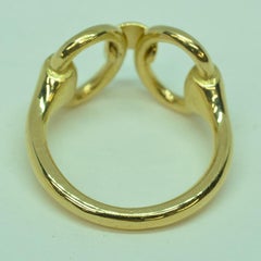 18 Karat Yellow Gold Classic Equestrian Linked Horsebit Ring