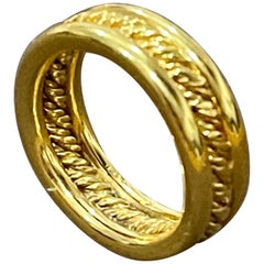 18 Karat Yellow Gold Classic Wide Wedding Band Ring