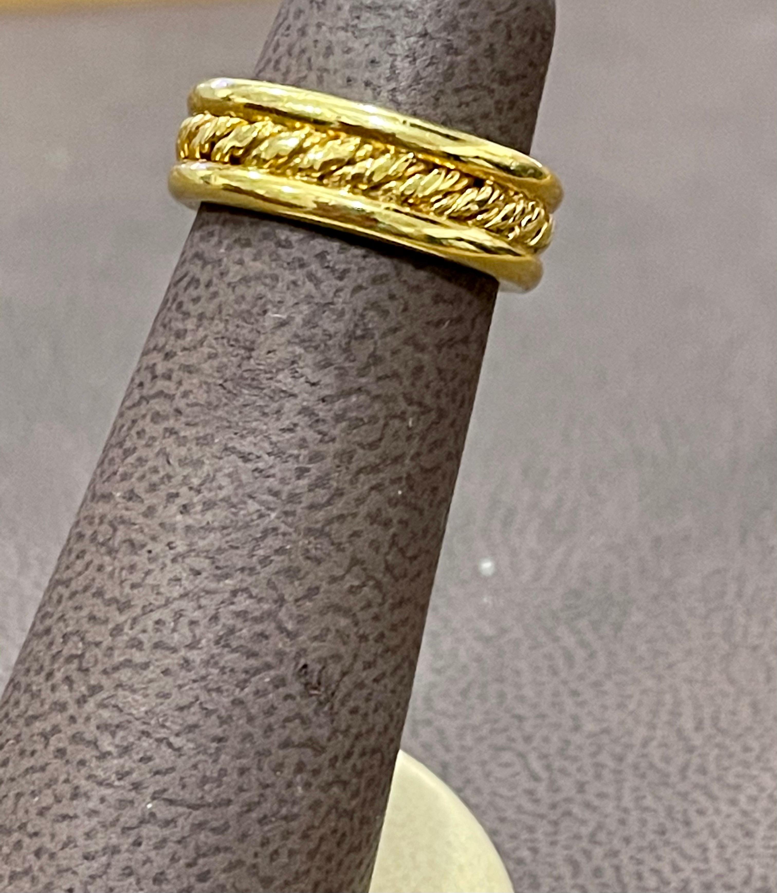 18 Karat Yellow Gold Classic Wide Wedding Band Ring For Sale 3